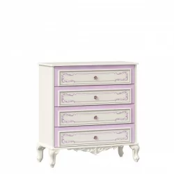 Комод с 4 ящиками и зеркалом Маркиза 01 Алебастр