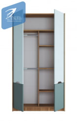 Шкаф RICH ШК-002 Мята/Сумеречный голубой/дуб крафт золотой