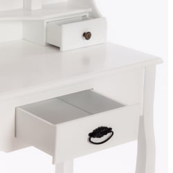 Туалетный столик с зеркалом и табуретом Secret De Maison GAUDE (mod. TT-DT003) МДФ+Павловния, 75*40*145, Белый (White)