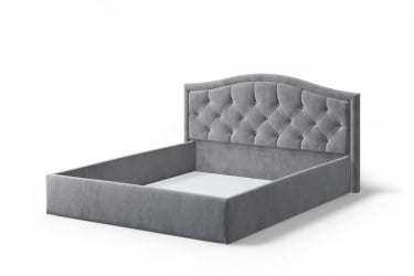 Кровать Стелла, 1400*2000 мм, велюр NEO 025, серый