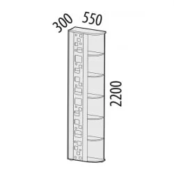 Стеллаж угловой (левый/правый) Мегаполис 55.05 Сосна Астрид