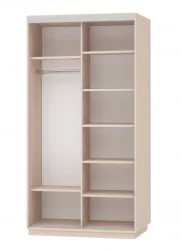 Белый шкаф-купе с зеркалом Экспресс Дуо Экспенс 1200х2200h Белый снег