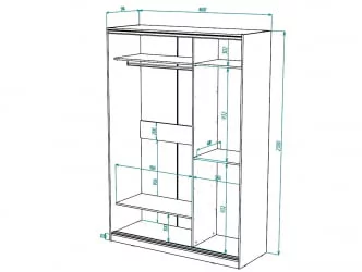 Шкаф-купе 2-х дверный Виктория 1600х584х2300, Белый 16ДЗДЗ-Б 310-263