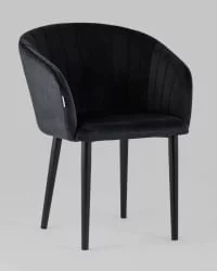 Стул с подлокотниками Нейтон велюр Черный