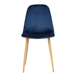 Стул BREEZE (mod. 4724) металл/ткань, 44х48х87см,темно-синий/натуральное дерево