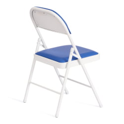 Складной стул FOLDER (mod. 3022G) каркас: металл, сиденье/спинка: экокожа, 46.5 х 47.5 х 79 см, blue (синий) / white (белый)