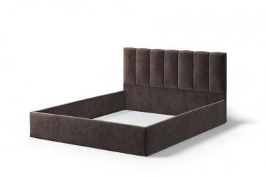 Кровать Элен 1400*2000 мм, велюр НЕО 10, темно-коричневый / NEO