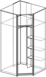 Угловой шкаф в гостиную Лира 50 Дуб нортон темный