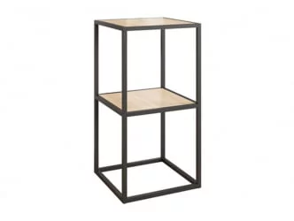 Стеллаж в гостиную Лофт LMN-04 Черный муар-дуб сонома