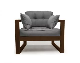 Диван для балкона одноместный DEmoku Д-1 серебристо-серый_темный дуб