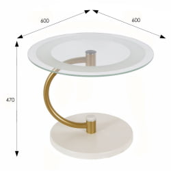 Стол в гостиную Дуэт 13Н Золото, слоноая кость / стекло прозрачное