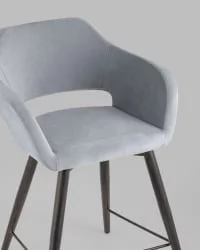 Стул полубарный Саймон ПЛ велюр Cерый / Cерый