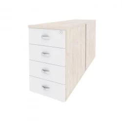 Тумба двойная приставная / опорная ONIX O.TPO-2.7 Денвер Светлый/Белый