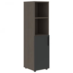 Шкаф-колонка с глухой малой дверью (левый) VELION VMCS 40.5 L Яшма черный Дуб Сильвер