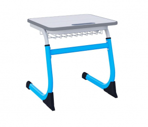 Парта одноместная регулируемая по высоте СМАРТЙ 600х500 (рост 3-5) Голубой/Серый / SMARTY