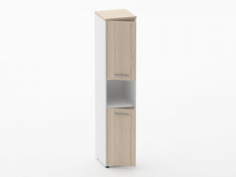 Шкаф 4 узкий закрытый, с нишей Дека 10.19.12Л Туя/Белый / Deka