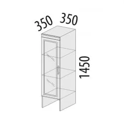 Шкаф-витрина малый (левый/правый) Венеция 32.07 Сосна Астрид Ваниль