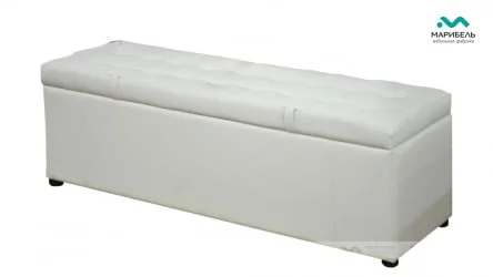 Пуфик «Дуэт» 1200 мм Кожа красная