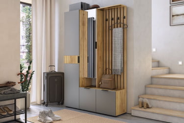 Прихожая Бери К2 Дуб крафт золотой/графит