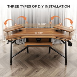 Стол для компьютера с подставкой под клавиатуру EUREKA ERK-AED-E70WN