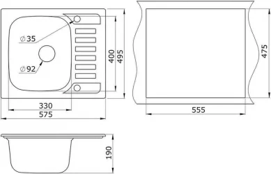 Кухонная мойка GRANULA 5801 Графит
