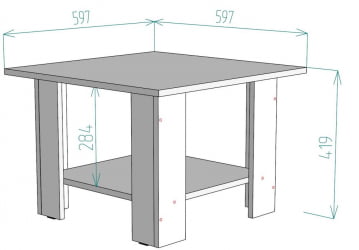 Стол журнальный TC2 419х597х597 ЯШС