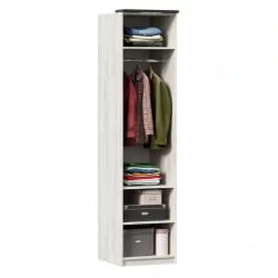 Шкаф одностворчатый с комбинированной дверью Техно ЛД 678.150.000.009 Дуб Крафт белый Серый шифер