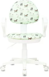 Кресло детское Бюрократ KD-3/WH/ARM/HORSE-GN