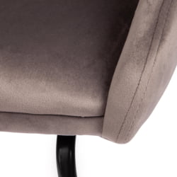 Кресло STAR (mod. CY-1919) вельвет/металл, 68 х 60 х 88 см , серый (HLR 24)/черный