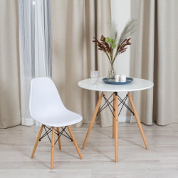 Стул CINDY (EAMES) (mod. 1801) дерево бук/металл/сиденье пластик, 45x51x82 см, White (белый)