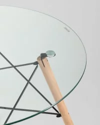 Круглый стол из стекла EAMES DSW Стеклянный
