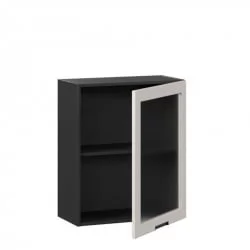 Шкаф кухонный 600 со стеклом Джамис ЛД 296.350.000.147 Черный Кашмир