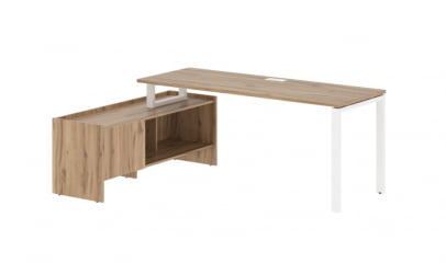 Стол с тумбой EDIS EUCT 19614 Дуб Денвер светлый Белый