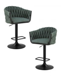 Стул барный ДОБРИН ЛЕОН (зеленая ткань (ЛАР 275-23)) 2 шт / DOBRIN LEON (LAR