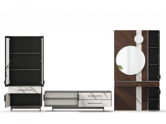 Набор мебели для гостиной Вилена №6 Серый/Орех/Монте белый