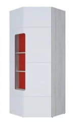 Детский угловой шкаф Палермо Юниор 08 Белый глянец Ясень шимо светлый Красный