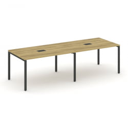 Стол переговорный (2 столешницы) CОНCЕПТ CН.ПРГ-021 Дуб Винченцо Антрацит / CONCEPT CN.PRG-021