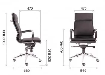 Кресло руководителя Нерей М экокожа Черный / Nerey M
