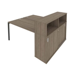 Рабочая станция с опорным шкафом-купе Метал Сйстем Б.РС-СШК-2.3 Вяз/Антрацит / Metal System