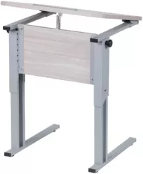 Парта одноместная рост 6 эргономичная с углом наклона и пеналом Серый/Металл Серый