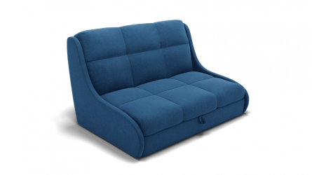 Диван Куба 1200 (ЗР) Цвет фасада: Синий; Тип: Прямой; Материал фасада: Металл/Велюр