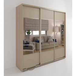 Шкаф-купе 3-х дверный Акцент-Дуэт КЛ 2100х600 Дуб молочный