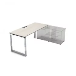 Стол рабочий, прямолинейный три опоры, правый ГЛОСС ЛИНЕ НСТП-О.994 Иворй / GLOSS LINE Ivory