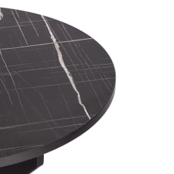 Стол MANZANA ЛДСП/HPL/металл, 100 х 100+30 х 75 см, Мрамор черный/черный