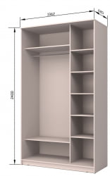 Шкаф-купе белый Хит-24-14-77 Орхидея Белая шагрень