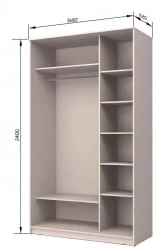 Шкаф-купе Хит-24-17-77 Париж Аруба Венге