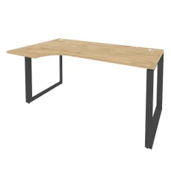 Стол эргономичный левый на О-образном м/к ОНИКС О.МО-СА-1Л Тиквуд Светлый/Антрацит / ONIX O.MO-SA-1L