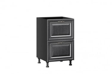 Тумба кухонная 500 с 2 ящиками ЛЮКС (4) Италия ЛД 275.896.000 Черный Дуб темный