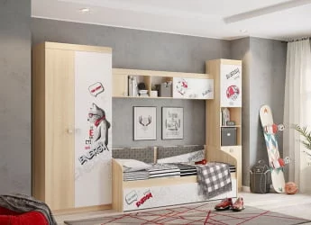 Шкаф двустворчатый Энерджи MDE-01 Дуб сонома Белый