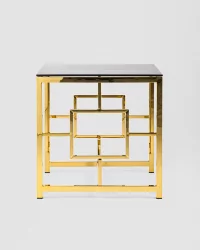 Журнальный столик БРУКЛИН 55x55 Золото стекло smoke